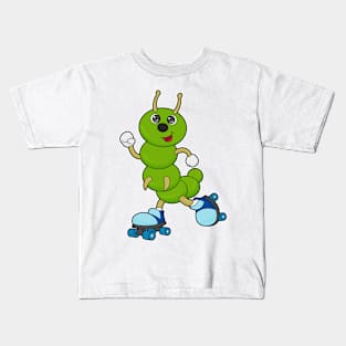 Caterpillar at Inline skating with Roller skates Kids T-Shirt